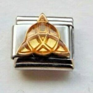 Enamel Celtic knot triquetra 9mm stainless steel italian charm bracelet link new